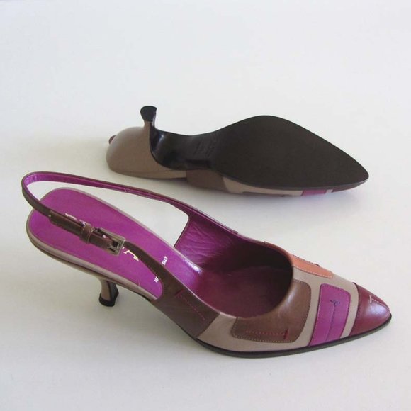 new PRADA patchwork design slingback pumps 38 8 US - Picture 2 of 8